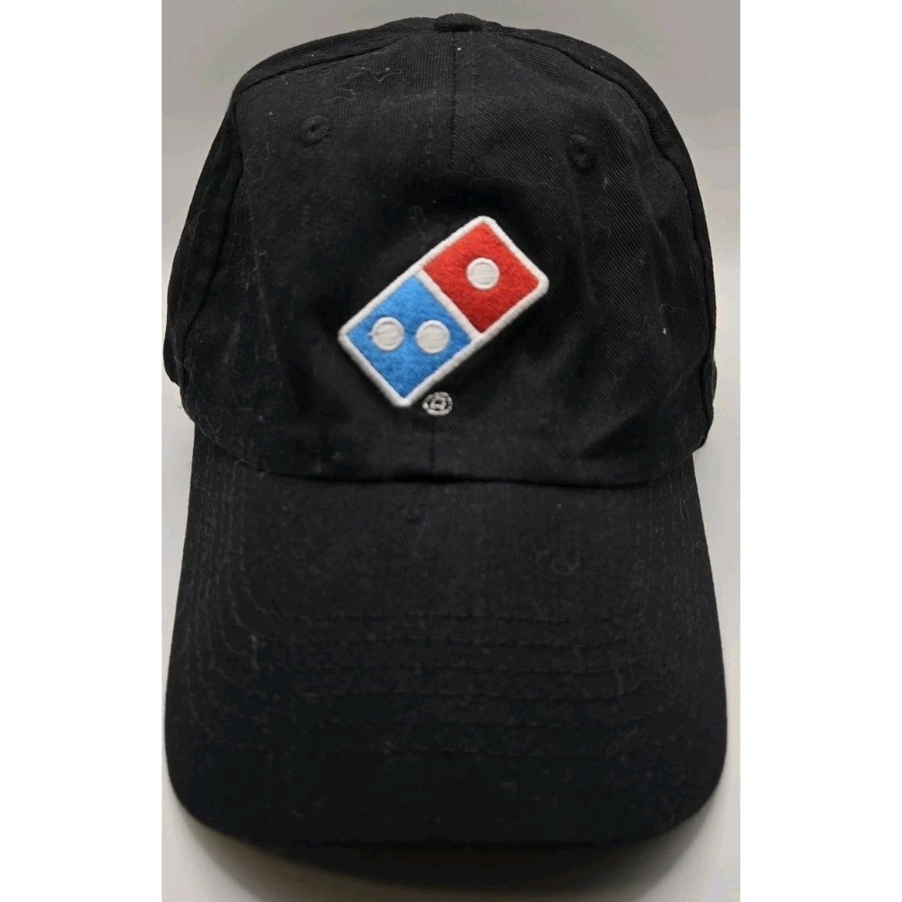 Dominos Pizza Hat Black Adjustable‎ Strapback Cap Restaurant Uniform Hat